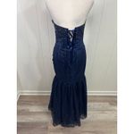 Jessica McClintock  II Mermaid Gown Dress in Navy with Silver Sparkles Size 7 Photo 3
