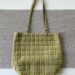 Bath & Body Works Bath & Body Work Sage Green Quilted Faux Suede Tote Bag Purse Photo 7
