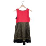 Anthropologie  Moulinette Soeurs Silk Imprint Sleeveless Dress Coral Olive Size 4 Photo 1
