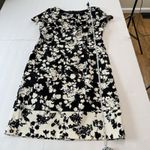 Talbots Black Ivory Floral Boat Neck Stretch Sheath Dress Size 12 Photo 7