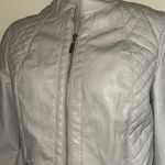 Womens Therapy Cream Leather Jacket Photo 1