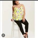 Torrid Floral Blouse Women 2X Yellow Handkerchief Hem Cami Tank Preppy Casual Photo 8