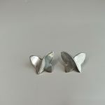 Vintage sterling silver contemporary butterfly earrings post back Photo 2