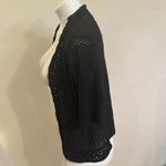 Charter Club Black Short Sleeve Open Front Knit Cardigan Open Knit Short Sleeve Cardigan Photo 4