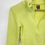 BDG Neon Waffle Knit Quarter Zip Crop Top Photo 4