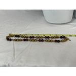 Gemstone Brass Beaded Necklace 19in Brown Photo 2