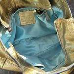 Coach Madison gold metallic and chain baby blue lining bag Photo 5