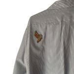 Las Olas  Vintage 90s Large Westen Embroidered Black Striped Button‎ Up Photo 5