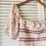 Grace Karin  Floral Ruffle Smocked Top - White and Pink Photo 2