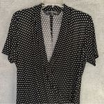 Norma Kamali Womens Polka Dot Baby Dot Faux Wrap Dress Size Large Y2K Whimsical Photo 2