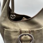 Brighton Vntg Rare  Gold Buckle Leather Hobo Handbag Purse Photo 1