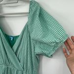 Draper James RSVP Gingham Dress Sz 2XL Cottagecore Surplice Western Puff Sleeve Green Photo 5