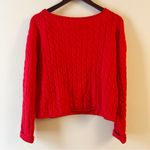 Aeropostale  Red Textured Cable knit Pullover Sweater Soft Plush NEW Size Small Photo 6