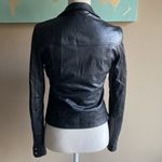 Black real leather moto jacket women’s US size small or 4 Photo 7