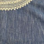 Roller Rabbit Chambray Cotton Embroidered Blue Blouse Oversized Small *READ* Photo 2