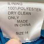 Tadashi Collection Turquoise Gown V Neck Pleated Knot Taffeta Dress Formal Sz 14 Blue Photo 4