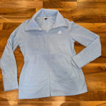 Adidas Women's Light Blue Golf Fleece Jacket Full Zip Athletic Comfort Size M Photo 0