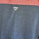 Columbia  PFG Snap Fleece Jacket Sweatshirt‎ Heathered Blue with Red Check Size M Photo 4