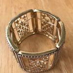 Crystal Accent Stretch Bracelet Rhodium Plated New Photo 3