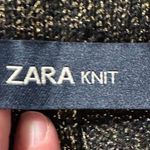 ZARA  Knit women's size medium wide legged black glitter gold pants Photo 3