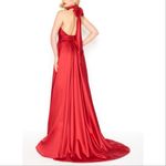 Mac Duggal  12089 Crossover Halter Neck Satin Gown Photo 8