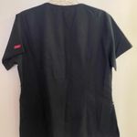 Reina Women’s Scrubs Top Smock M Medium Black & Gray Bust 40” Raised Dot Print Photo 4