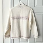 College Point Wintuk Orlon Acrylic Beige Cottagecore Floral Print Cardigan M USA Pink Size M Photo 8