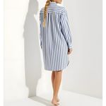Sézane  Maxine Oversized Shirt Dress, Ecru Blue Stripes, FR46/US14 Photo 4
