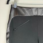 Anne Fontaine Carl Black Vegan Leather Contrast Leggings Pants Sz 40 Size M Photo 6