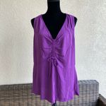 Ava & Viv  Womens Tank Top Size‎ X Sweet Plum Purple Sleeveless Ruched Drawstring Photo 1