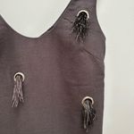 ISLA Linen Grommet and Feather black mini cocktail dress XS Photo 4