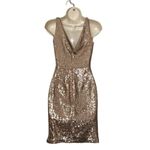 Lulus NWT  Champagne Showers Matte Bronze Sequin Bodycon Dress XS Photo 11