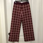 Daydreamer  Women's Pants Size Medium Pink‎ Red Plaid Cropped Knit Retro NWT Photo 7