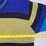 Erika Multicolor Block Stripe Electric Cozy Rockstar Preppy Pullover Sweater XL Blue Photo 7