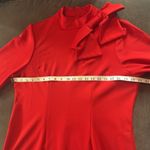 Women’s Red Long Sleeve Midi Dress with Bow Detail Size XL Photo 7