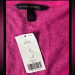 Banana Republic NEW Pink Fuchsia Linen V-Neck Tee Lightweight Top L Shirt Photo 4
