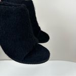 Tibi  Leona Mules Womens 37 Black Mohair Furry Open Toe Heeled Clog Booties Photo 9