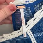 Free People  Carly Embroidered Top Blue‎ Small Hippie Lagenlook Boho Photo 7