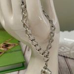 Vintage Monet Silver Charm Bracelet with Thimble Charm, 6.5” Photo 0