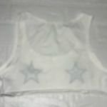 SheIn White Crop Top with Black Star Accents S Photo 4