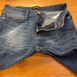 EXPRESS Denim Skinny Jeans Size 6 Women’s Mid Rise Stretch Raw Hem Blue Jeans Photo 2