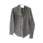 Blue 84 Women's Size Small Nautical Blue Striped Hooded Pull Over Sweater Photo 4