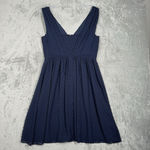 J Crew Dress‎ Womens 10 Navy Blue Swiss Dot Preppy Party Wedding Formal Dance Photo 2