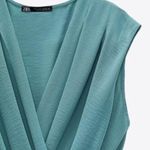 ZARA  Green Belted Wrap Casual Maxi Dress Photo 9