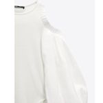 ZARA  Ribbed Voluminous Balloon Long Sleeve Cut Out Bodysuit Size S Photo 4