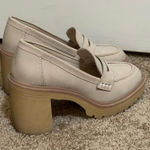 Beige block heel loafers Tan Size 6.5 Photo 0