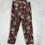 Ann Taylor LOFT Pants Womens 10 Brown Floral Straight Leg Cotton Stretch Aloha Resort Vtg Photo 6