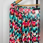 La Blanca ‎ Puff Tie Sleeve Keyhole Neckline Zig-Zag Knit Smock Waist Coverup Photo 3