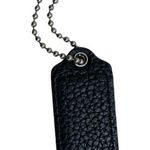 Coach Black Leather Replacement Keychain Mini Tag Fob On Beaded Chain Photo 2