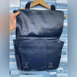 Vere Verto navy blue leather backpack Blue Photo 3